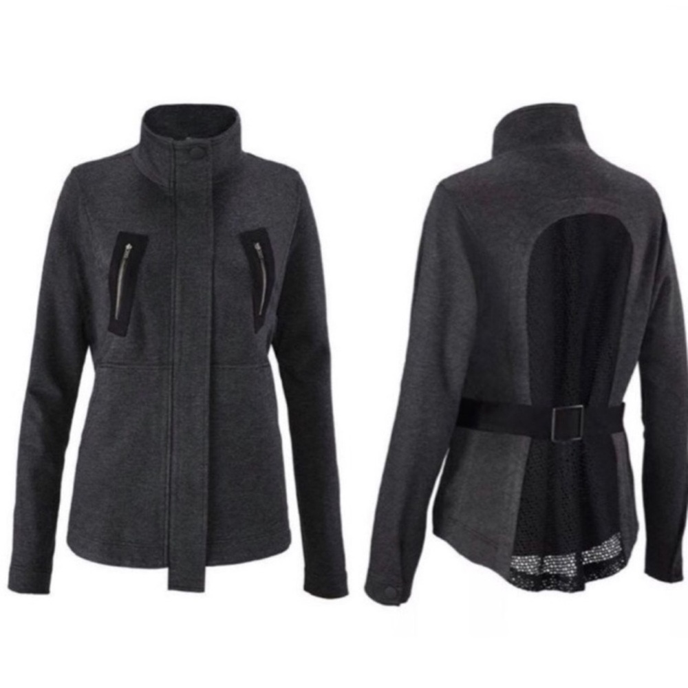 Cabi 3184‎ Love Carol Collection Jacket MeshBack Gray/Black Small Casual Preppy